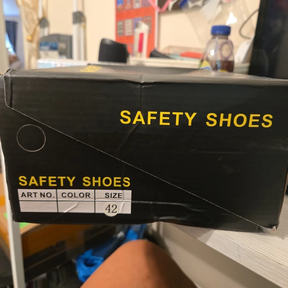Men Safety Toe Work Shoes Rotating Buckle Breathable Non-Slip Steel Toe Sneakers